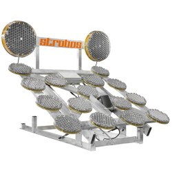 Panou rabatabil semnalizare LED lucrari - 15 lampi de 200 mm diametru si 2 lampi cu diametrul de 300 mm